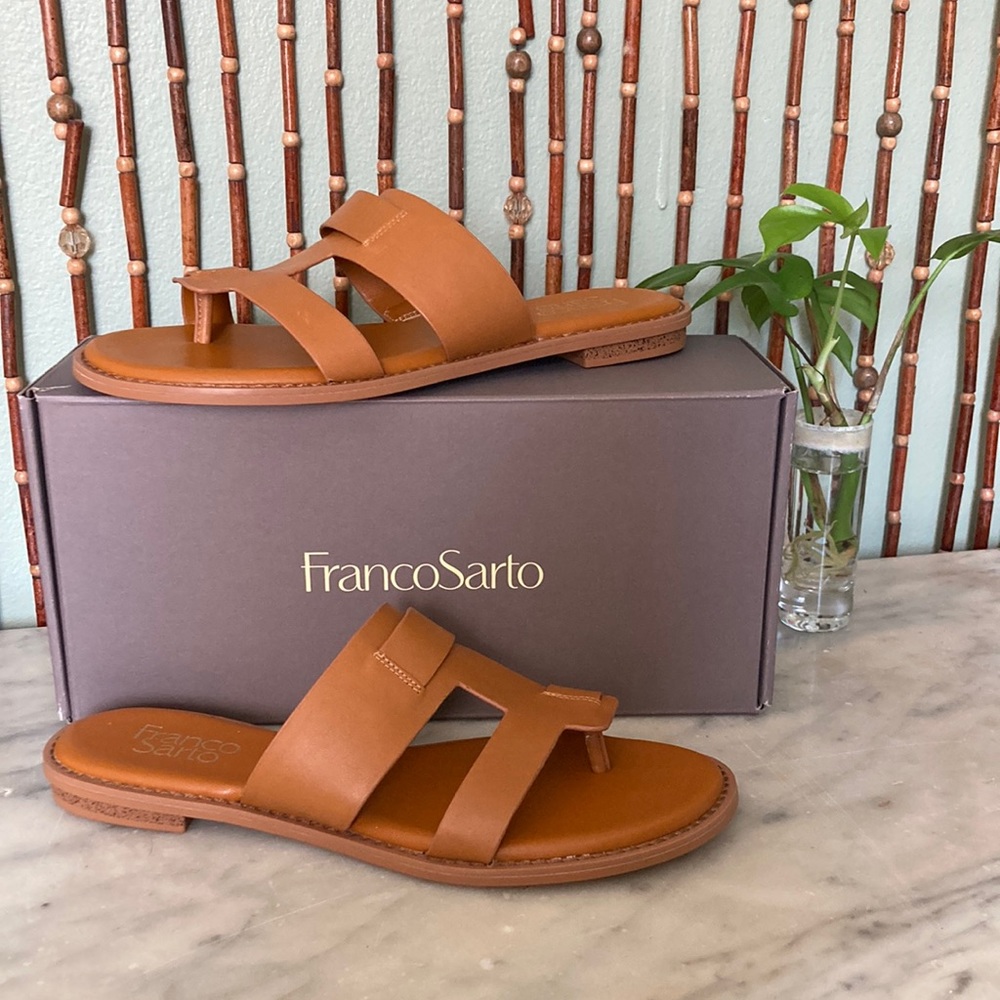 FrancoSarto Brown Leather Sandals